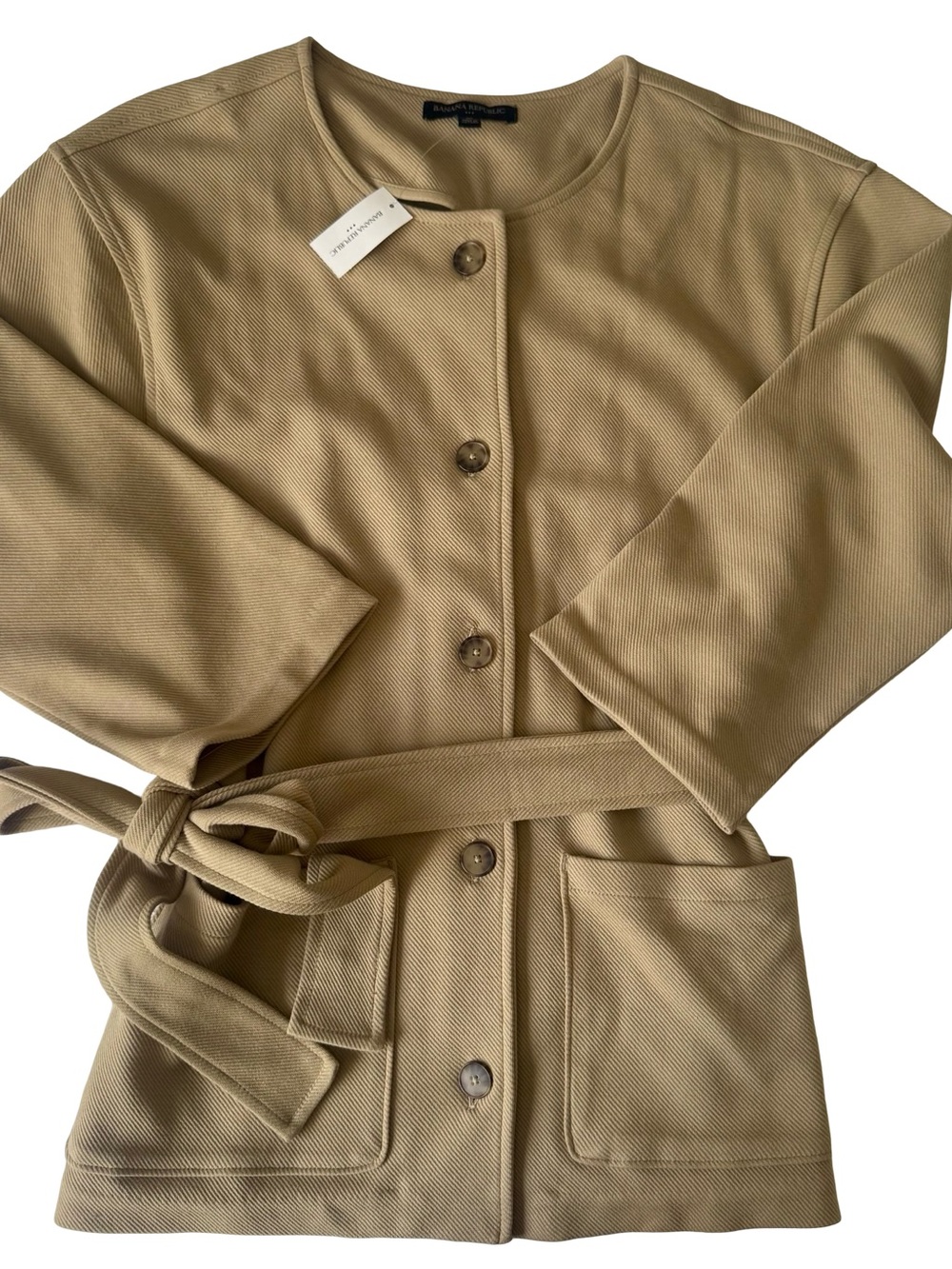 NWT Banana Republic Women’s Twill Knit Tie Waist Jacket Size M